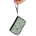 Women's PU Zip Around Wallet Rectangle - Ditsy Floral Chain Baby Blue Red White Green Clutch Zip Around Wallets Buckle-Down   