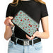 Women's PU Zip Around Wallet Rectangle - Ditsy Floral Chain Baby Blue Red White Green Clutch Zip Around Wallets Buckle-Down   