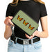 Women's PU Zip Around Wallet Rectangle - Monarch Butterfly Trio Olive Green Clutch Zip Around Wallets Buckle-Down   