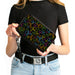 PU Zip Around Wallet Rectangle - Mushroom Outlines Scattered2 Black Multi Neon Clutch Zip Around Wallets Buckle-Down   