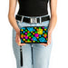 PU Zip Around Wallet Rectangle - Smiley Faces Melted Stacked Black Multi Neon Clutch Zip Around Wallets Buckle-Down   