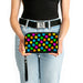 PU Zip Around Wallet Rectangle - Smiley Faces Melted Mini Repeat Angle Black Multi Neon Clutch Zip Around Wallets Buckle-Down   