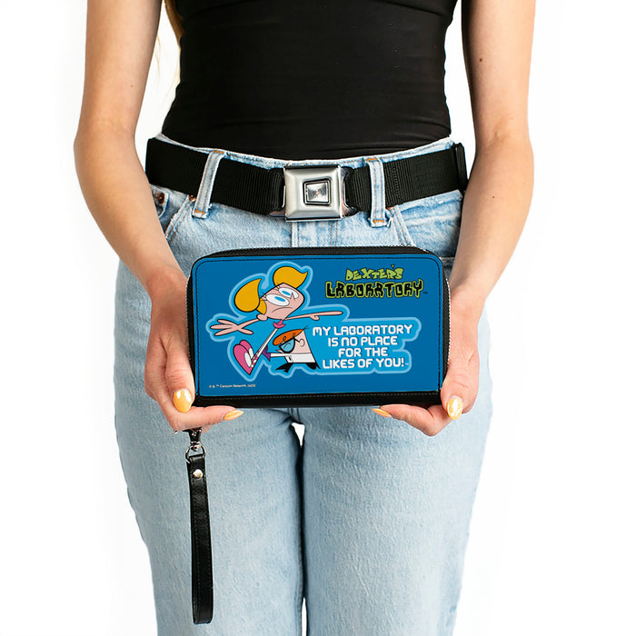 PU Zip Around Wallet Rectangle - DEXTER'S LABORATORY Dexter and Dee Dee NO PLACE FOR THE LIKES OF YOU Pose Blues