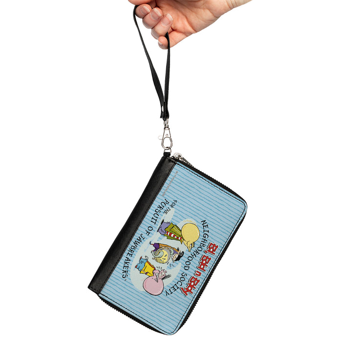 PU Zip Around Wallet Rectangle - ED EDD N EDDY JAWBREAKERS Pose and Title Logo Blues Clutch Zip Around Wallets Warner Bros. Animation   