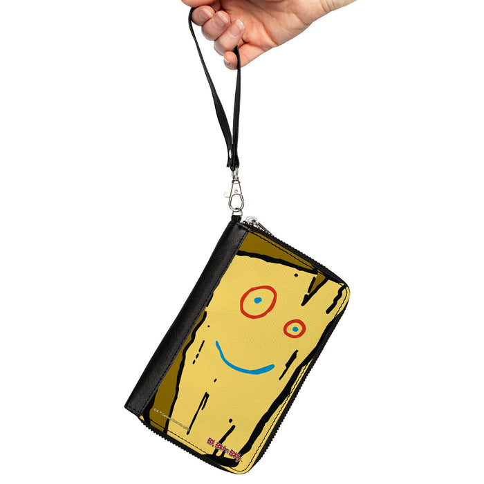 PU Zip Around Wallet Rectangle - Ed Edd n Eddy Plank Smiling Face CLOSE-UP Yellow Clutch Zip Around Wallets Warner Bros. Animation   