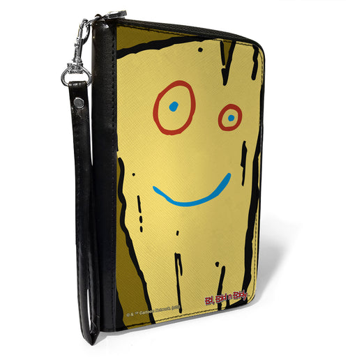 PU Zip Around Wallet Rectangle - Ed Edd n Eddy Plank Smiling Face CLOSE-UP Yellow Clutch Zip Around Wallets Warner Bros. Animation   