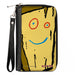 PU Zip Around Wallet Rectangle - Ed Edd n Eddy Plank Smiling Face CLOSE-UP Yellow Clutch Zip Around Wallets Warner Bros. Animation   