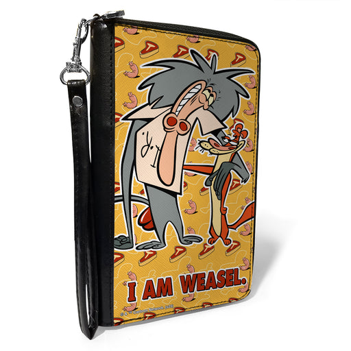 PU Zip Around Wallet Rectangle - I AM WEASEL IR Baboon and IM Weasel Pose and Title Logo Yellows Clutch Zip Around Wallets Warner Bros. Animation   