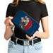 PU Zip Around Wallet Rectangle - ROBOT CHICKEN Title Logo and Group Pose Blue Clutch Zip Around Wallets Warner Bros. Animation   