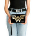 Women's PU Zip Around Wallet Rectangle - Wonder Woman 1984 WW Logo Black Golds Clutch Zip Around Wallets DC Comics   