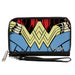 Women's PU Zip Around Wallet Rectangle - Wonder Woman 1984 WW Belt Logo CLOSE-UP Clutch Zip Around Wallets DC Comics   