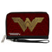 PU Zip Around Wallet Rectangle - Wonder Woman 2017 Icon Burgundys/Golds Clutch Zip Around Wallets DC Comics   