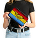 PU Zip Around Wallet Rectangle - Wonder Woman Logo/Stripe Red/Yellows/Blue Clutch Zip Around Wallets DC Comics   