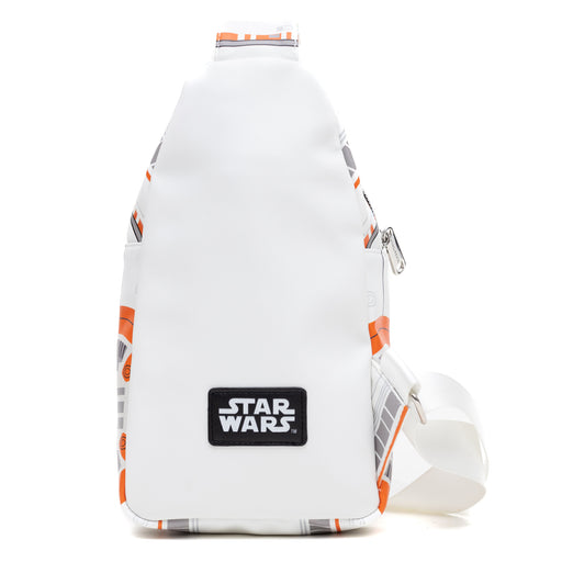 Star Wars Vegan Leather Crossbody Sling Bag with Adjustable Straps, BB-8, Bounding, White Crossbody Bags Star Wars   