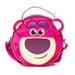 Disney Vegan Leather Round Crossbody Bag with Adjustable Straps, Pixar, Toy Story Lotso Face Character Close Up Furry, Dark Pink Crossbody Bags Disney   