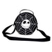 Disney Bag, Cross Body, Round, The Nightmare Before Christmas Jack Face with Spider Web, Vegan Leather Crossbody Bags Disney   