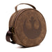 Star Wars Vegan Leather Round Crossbody Bag with Adjustable Straps, Rebel Alliance Insignia Emblem Debossed, Brown Crossbody Bags Star Wars   