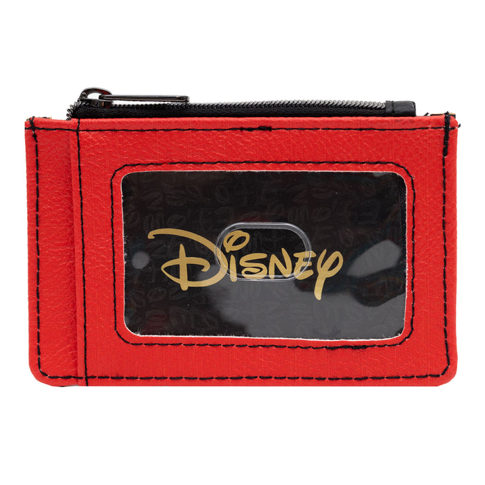 Disney Wallet, Wallet ID/Card Holder, Mickey Mouse Character Close Up Face, Yellow Red, Vegan Leather Mini ID Wallets Disney