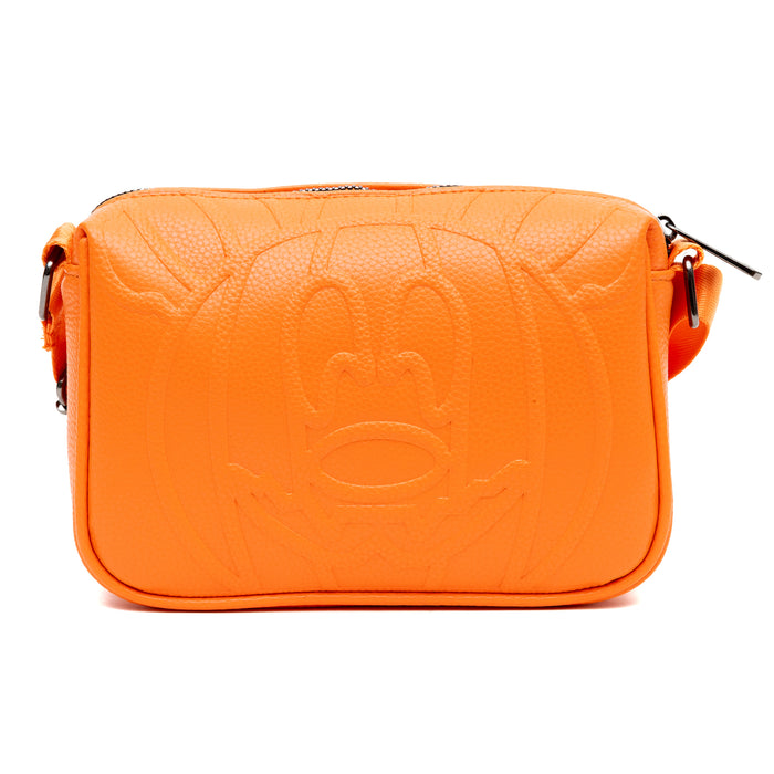 Disney Vegan Leather Cross Body Rectangle Bag, Mickey Mouse Halloween Jack O Lantern, Orange, 8.5" x 6.5" Crossbody Bags Disney   