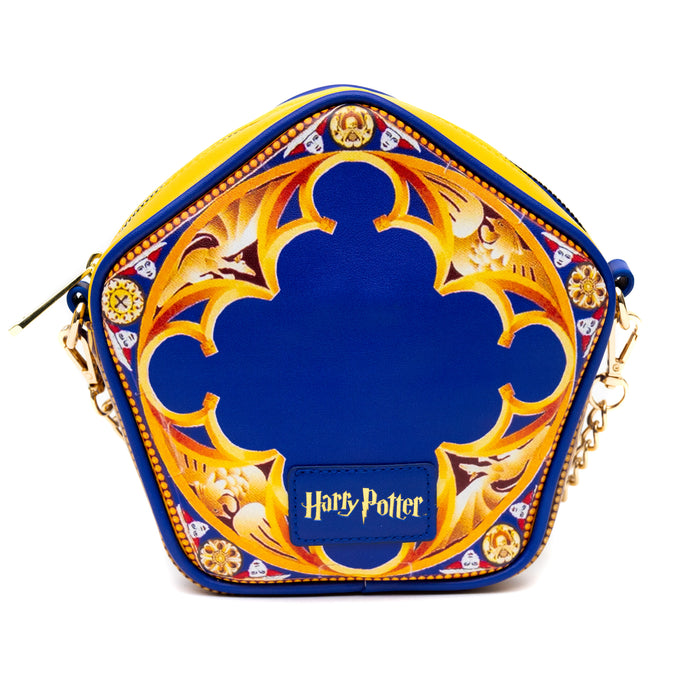 Harry Potter Bag, Crossbody, Figural, Chocolate Frog Candy Box Replica Debossed Gold, Blue, Vegan Leather Crossbody Bags The Wizarding World of Harry Potter   