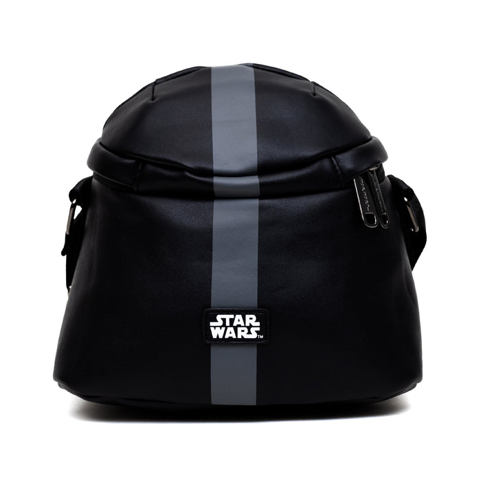 Star Wars Vegan Leather Cross Body Backpack for Men and Women with Adjustable Strap, Figural Darth Vader Helmet, Black Crossbody Bags Star Wars   
