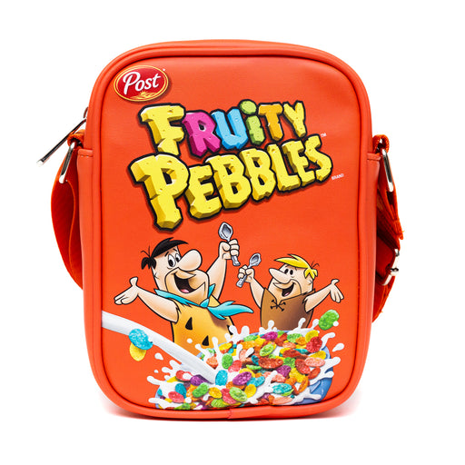 The Flintstones Bag, Cross Body, Fruity Pebbles Fred and Barney Cereal Box Replica, Bright Red, Vegan Leather Crossbody Bags The Flintstones   