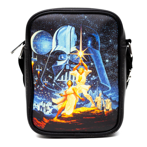 Star Wars Vegan Leather Cross Body Backpack for Men and Women with Adjustable Strap, A New Hope Style A Movie Poster, Black Crossbody Bags Star Wars   