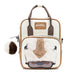 Nickelodeon Vegan Leather Cross Body Backpack for Men and Women with Adjustable Strap, Avatar Appa Furry Face and YIP! YIP! Text Debossed Tan Crossbody Bags Nickelodeon   