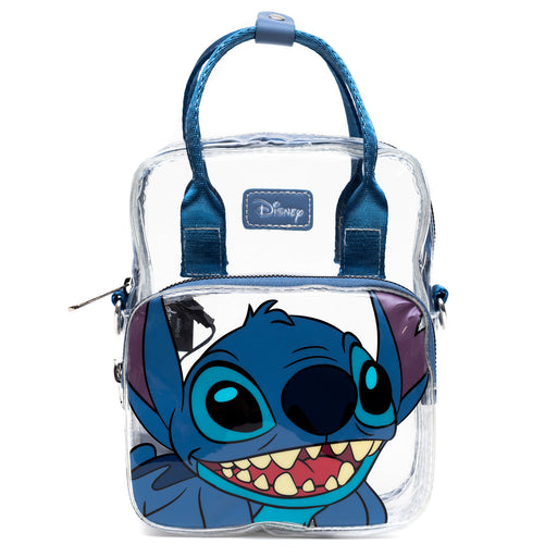 Disney Bag, Cross Body Light Up, Lilo and Stitch Stitch Smiling Expression, Transparent, Clear PVC Crossbody Bags Disney   