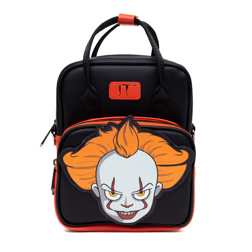 Horror Movies Vegan Leather Cross Body Backpack for Men and Women with Adjustable Strap, It Pennywise Smiling Face Applique Crossbody Bags Warner Bros. Horror Movies   