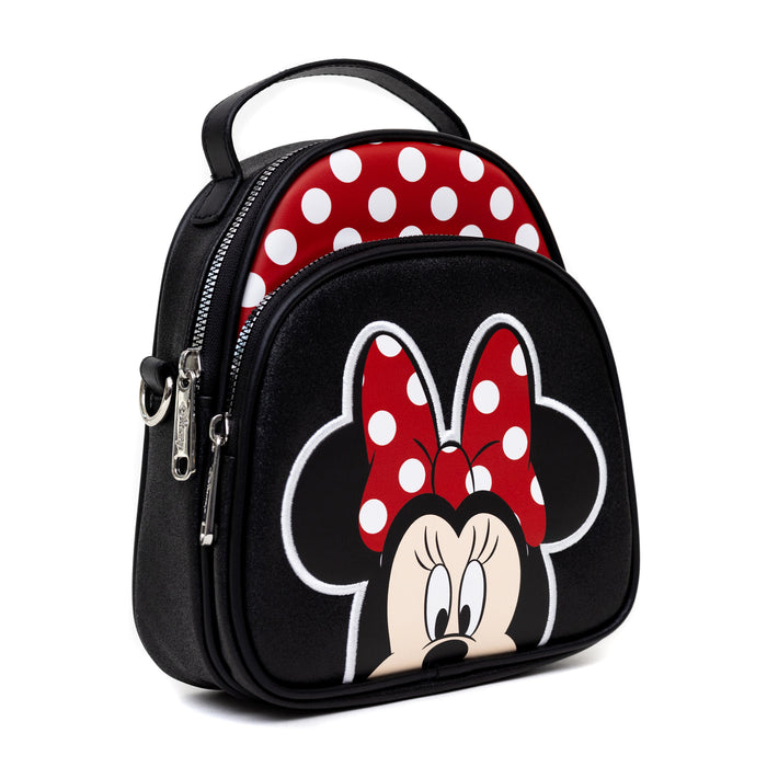 Disney Bag, Sling, Minnie Mouse Face Close Up with Polka Dots, Red,  Bounding, Vegan Leather