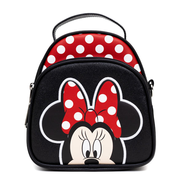 Disney Bag, Sling, Minnie Mouse Face Close Up with Polka Dots, Red,  Bounding, Vegan Leather