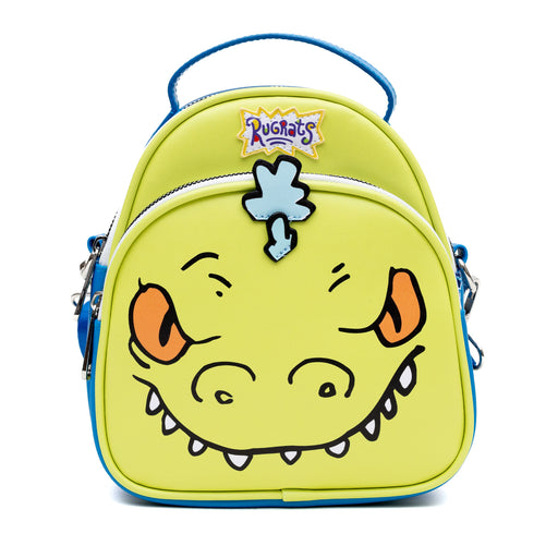 Nickelodeon Vegan Leather Cross Body Bag, Rugrats Reptar Character Close Up Applique with Rawr Text Crossbody Bags Nickelodeon   