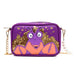 Disney Vegan Leather Crossbody bag with Adjustable Straps, Moana Tamatoa Character Close Up Pose Applique, Purple, 8.5" x 6.0" Crossbody Bags Disney   