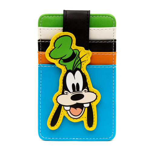 Disney Character Wallet, ID Card Holder, Goofy Smiling Face, Multi Color, Vegan Leather, 3.0" x 5.0" Mini ID Wallets Disney   