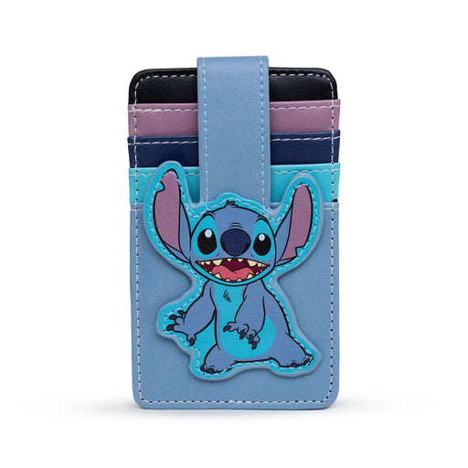 Disney Wallet, Character Wallet ID Card Holder, Lilo and Stitch Stitch Pose Blues, Vegan Leather Mini ID Wallets Disney   