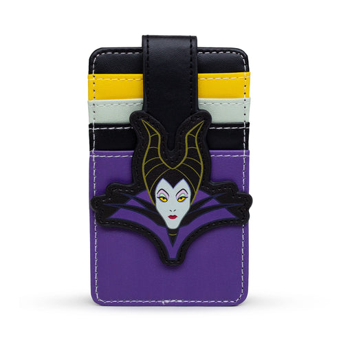 Disney Wallet, Character Wallet ID Card Holder, Sleeping Beauty Villain Maleficent Face Multi Color, Vegan Leather Mini ID Wallets Disney   