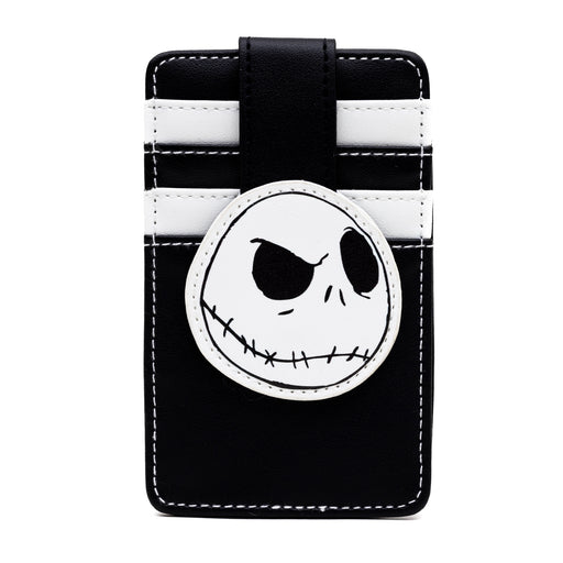 Disney Vegan Leather Wallet, ID Card Holder, The Nightmare Before Christmas Jack Expression Black White, 3.0" x 5.0" Mini ID Wallets Disney   