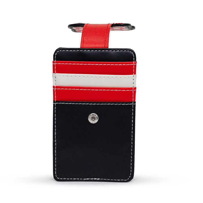 Disney Wallet, Character Wallet ID Card Holder, Minnie Mouse Bow Red Black White, Vegan Leather Mini ID Wallets Disney   