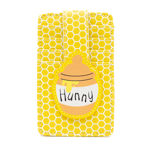 Disney Vegan Leather Wallet, ID Card Holder, Winnie the Pooh Hunny Pot Honeycomb Yellow White, 3.0" x 5.0" Mini ID Wallets Disney   