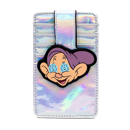 Disney Vegan Leather Wallet, ID Card Holder, Snow White Dopey Diamond Eyes Iridescent Holographic, Silver, 3.0" x 5.0" Mini ID Wallets Disney   