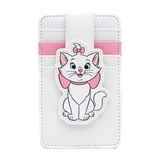 Disney Vegan Leather Wallet, ID Card Holder, Aristocats Marie Pose White Pink, 3.0" x 5.0" Mini ID Wallets Disney   