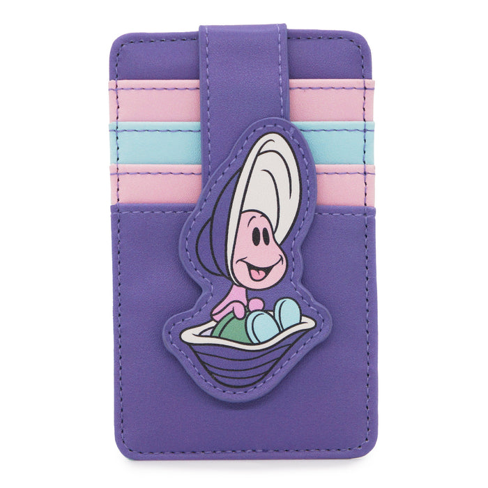 Disney Vegan Leather Wallet, ID Card Holder, Alice in Wonderland Little Oyster Purple Pink Light Blue Mini ID Wallets Disney   