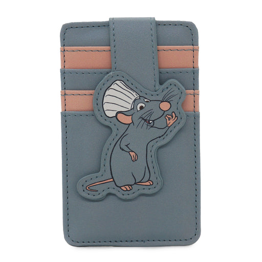 Disney Vegan Leather Wallet, ID Card Holder, Ratatouille Remy Pose Gray Pink Mini ID Wallets Disney   