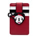 Disney Vegan Leather Wallet, ID Card Holder, Holiday Mickey Mouse Santa Claus Red White Black, 3.0" x 5.0" Mini ID Wallets Disney   