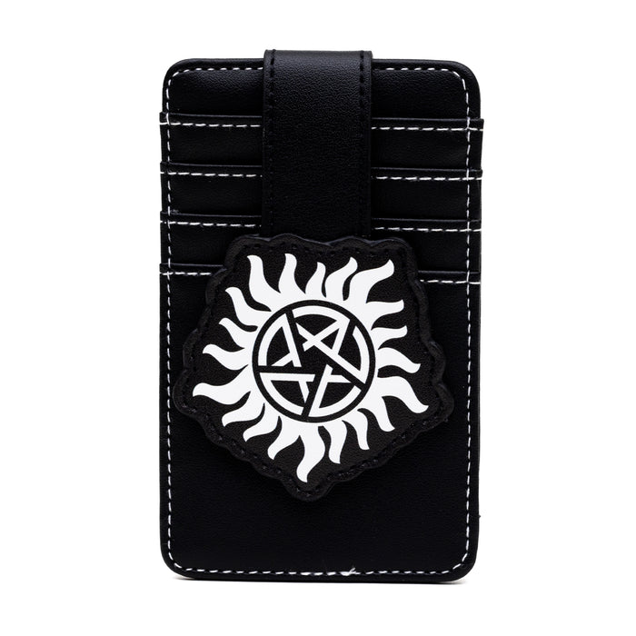 Supernatural Vegan Leather Wallet, ID Card Holder, Winchester Pentagram Black, 3.0" x 5.0" Mini ID Wallets Supernatural   