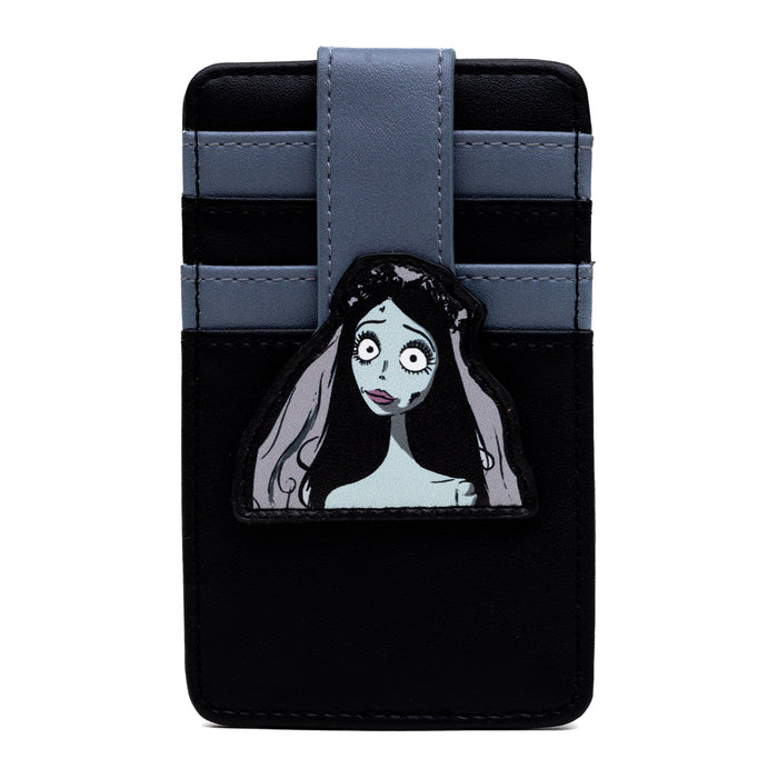 Horror Movies Vegan Leather Wallet, ID Card Holder, Corpse Bride Emily Pose Black Gray, 3.0" x 5.0" Mini ID Wallets Warner Bros. Horror Movies   