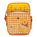 Disney Vegan Leather Crossbody bag with Adjustable Straps, Winnie the Pooh Hunny Pot Pose with Honey Drip Gingham White/Golden Yellow, 5.5" x 8.5" Crossbody Bags Disney   