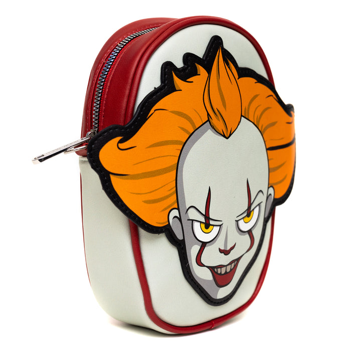 Warner Bros. Horror Movies Bag, Cross Body, It Pennywise Smiling Face Applique, Vegan Leather Crossbody Bags Warner Bros. Horror Movies   