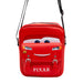 Disney Vegan Leather Crossbody Bag with Front Pocket, Cars Lightning McQueen Car Body Paint Scheme Red, 7.5" x 9" Crossbody Bags Disney   